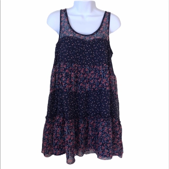 Kimchi Blue floral Boho lightweight babydoll mini dress size small - Picture 2 of 12